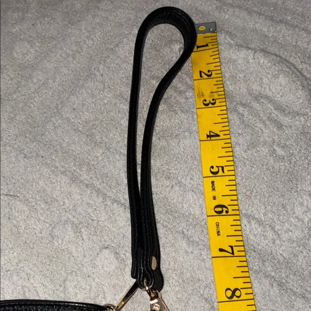 NWOT Black Leather Clutch with Eye Design